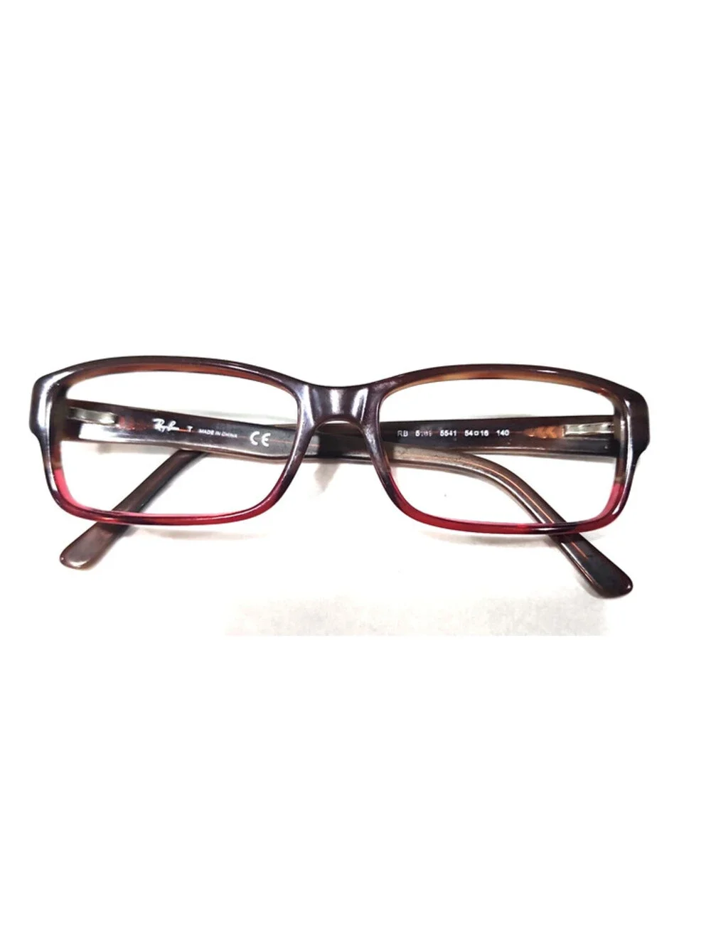 Ray Ban RB5169 5541 Brown Red Fade Rectangle Eyeglasses 54-16 140